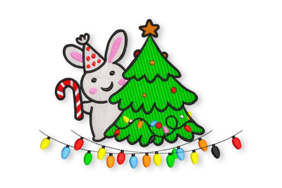 Rabbit with Christmas Tree Embroidery Review